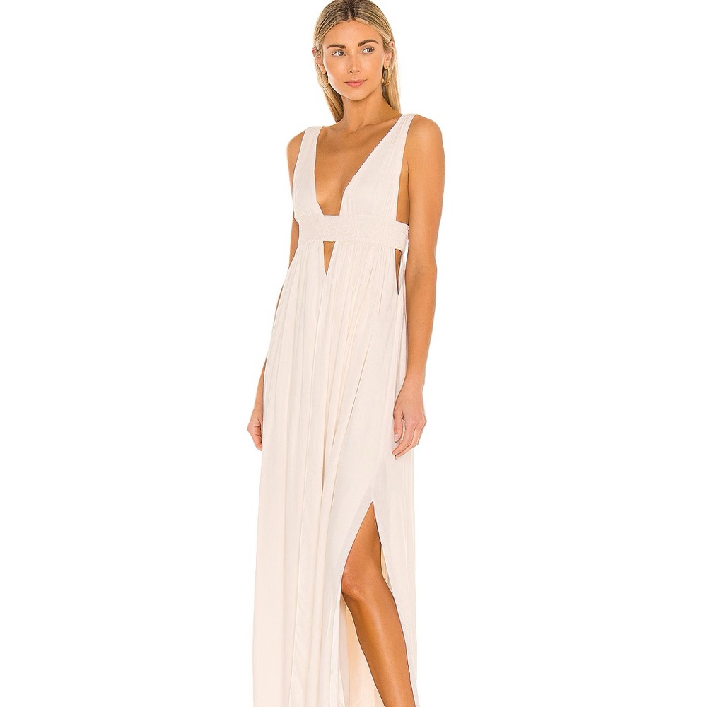 Indah Revolve peach dress maxi anhjeli